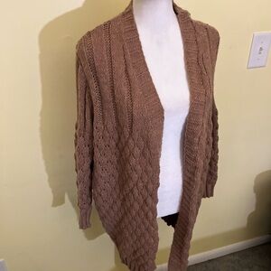Daily look Cozy Brown Knit Cardigan Sweater Size Small NWT